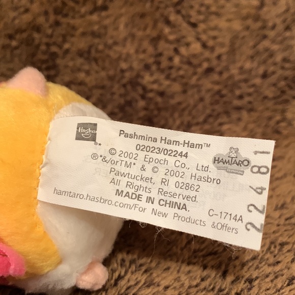 Pashmina Ham-Ham Hamtaro Hamster Plush Stuffed 2002 Ham Ham Rare HamHam 22481 - Picture 7 of 8